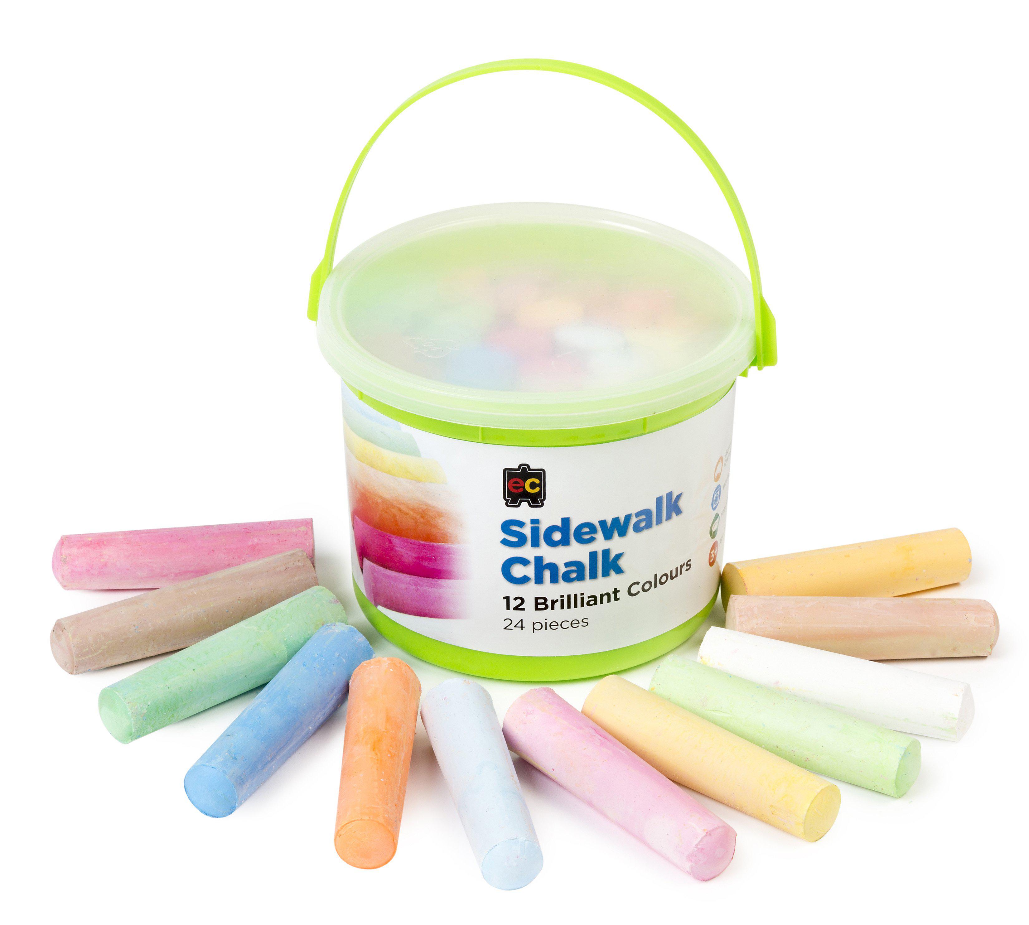 Sidewalk Chalk Bucket 24 pieces