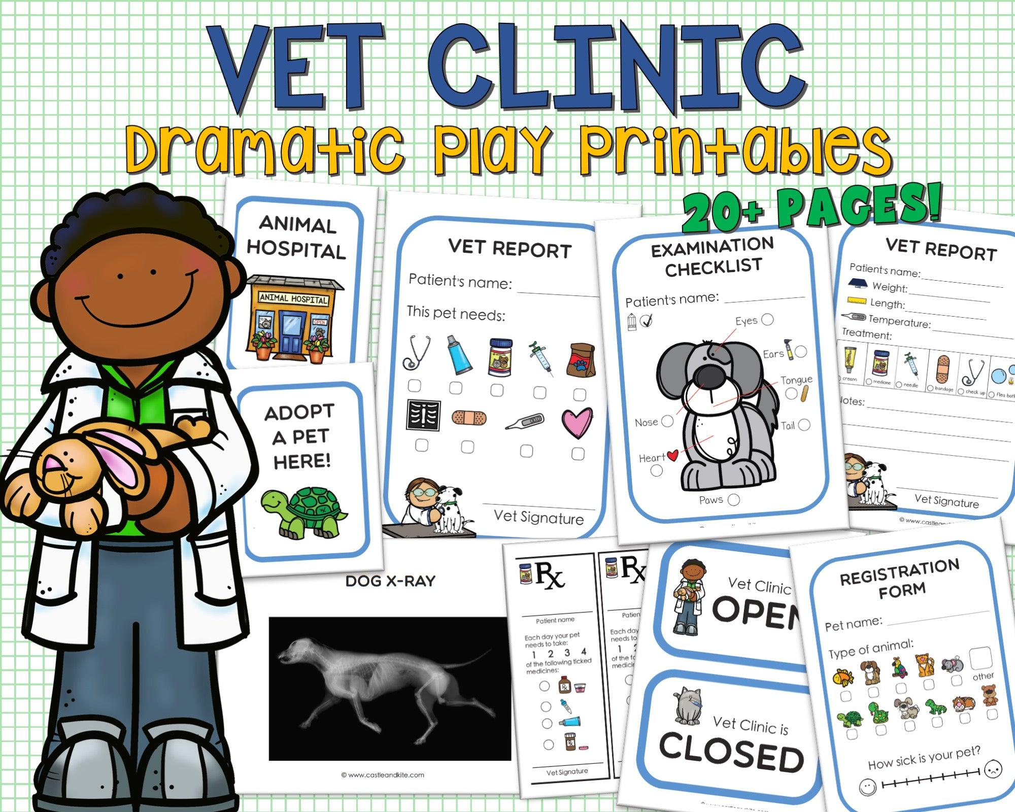 Vet Clinic Dramatic Play Printables