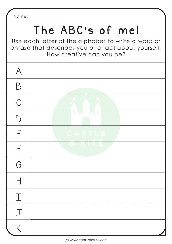 Abcs Of Me Teaching Resource