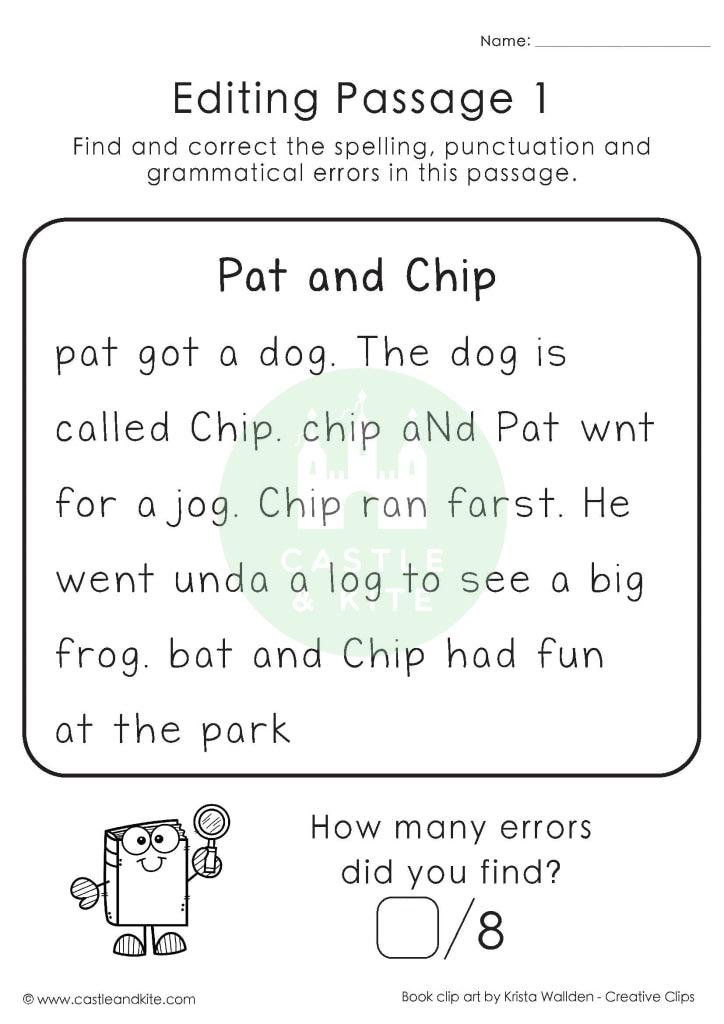 Ccvc Cvcc Editing Passages Teaching Resource