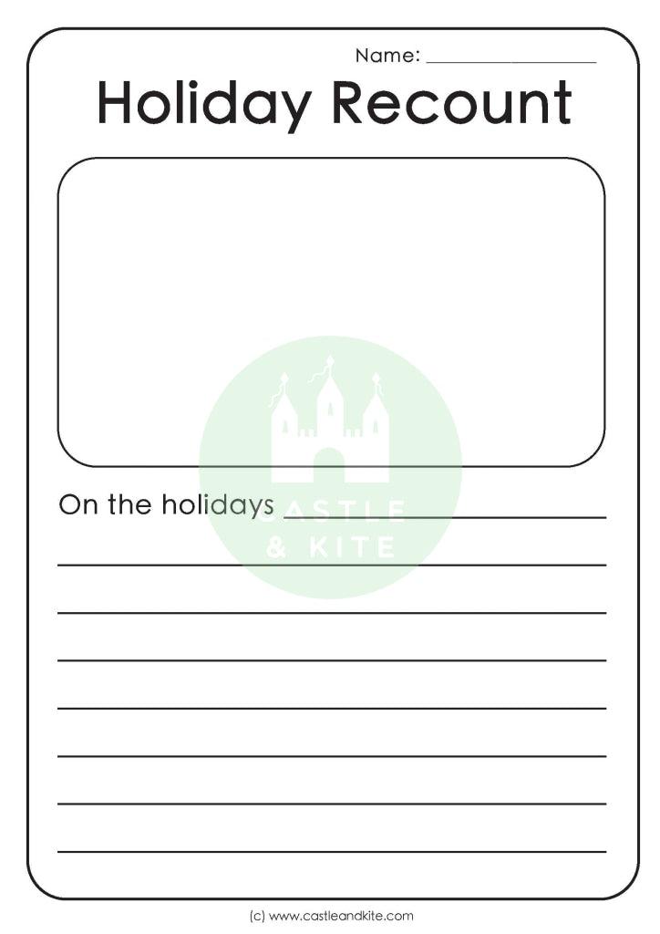 Holiday Recount Teaching Resource