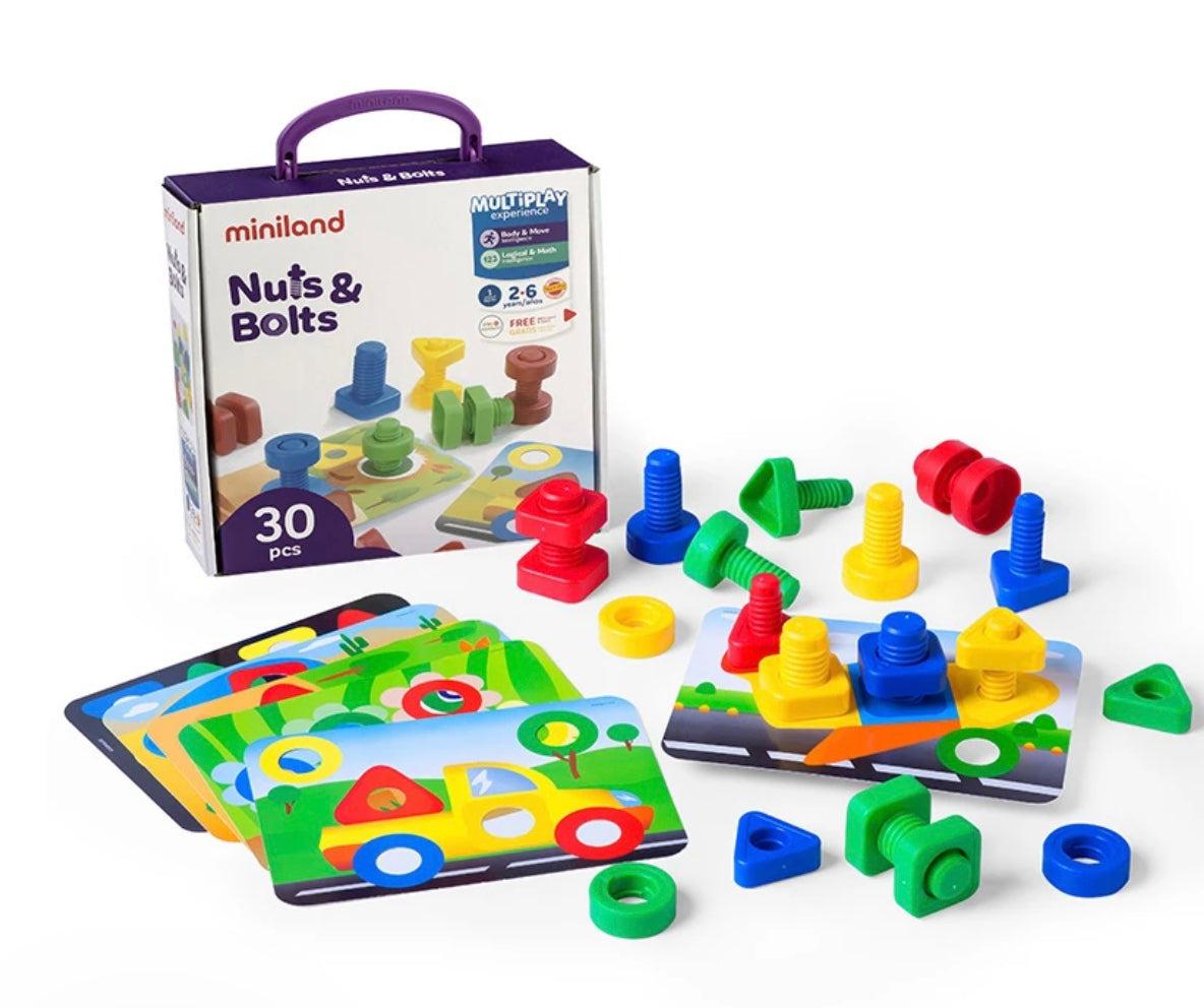 Miniland Aptitude Activity Nuts and Bolts, 30 pcs