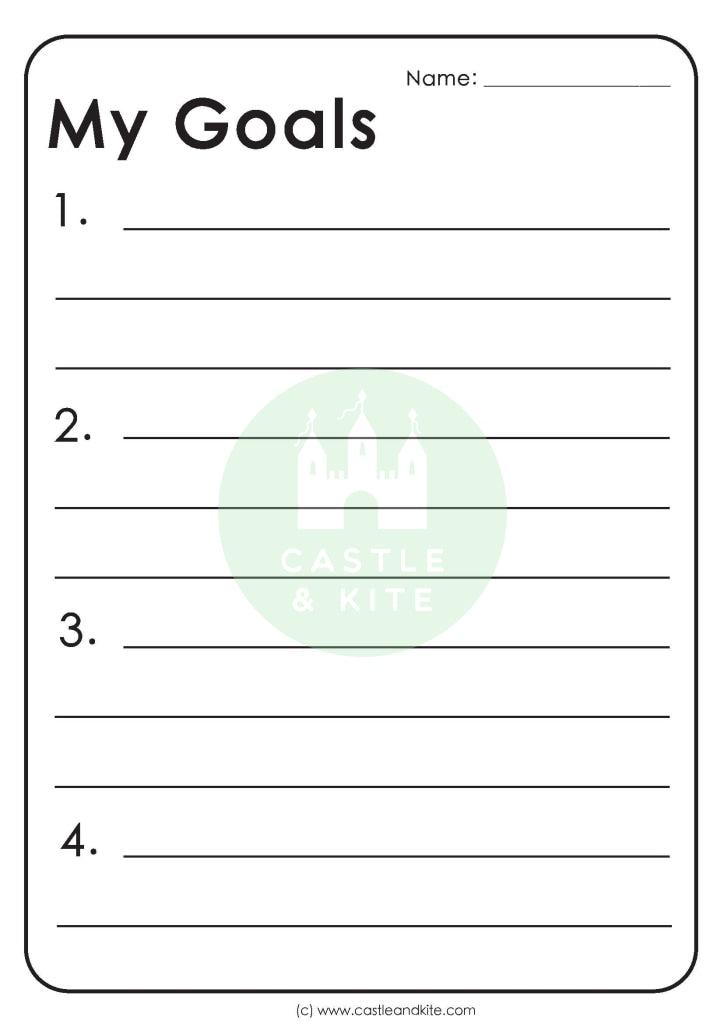 My Goals Worksheets Teaching Resource