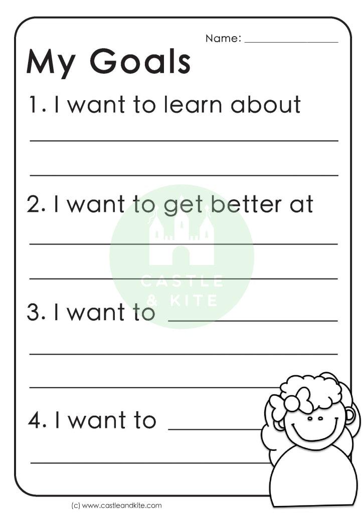 My Goals Worksheets Teaching Resource
