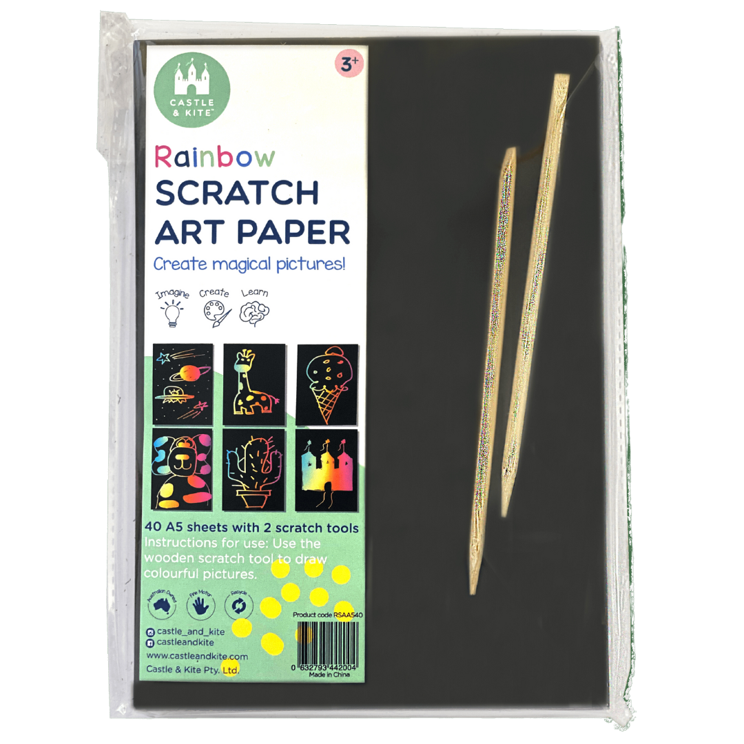 Castle & Kite Scratch Art Paper