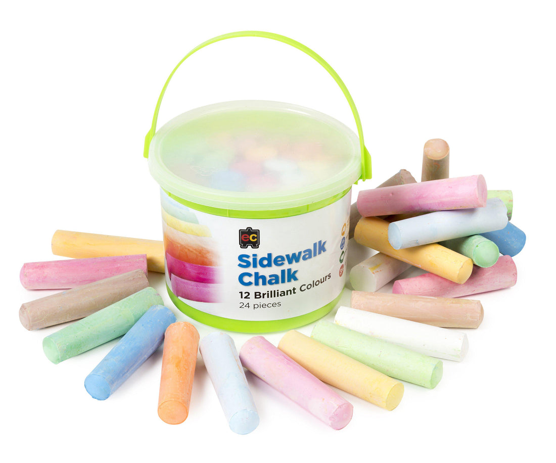 Sidewalk Chalk Bucket 24 pieces