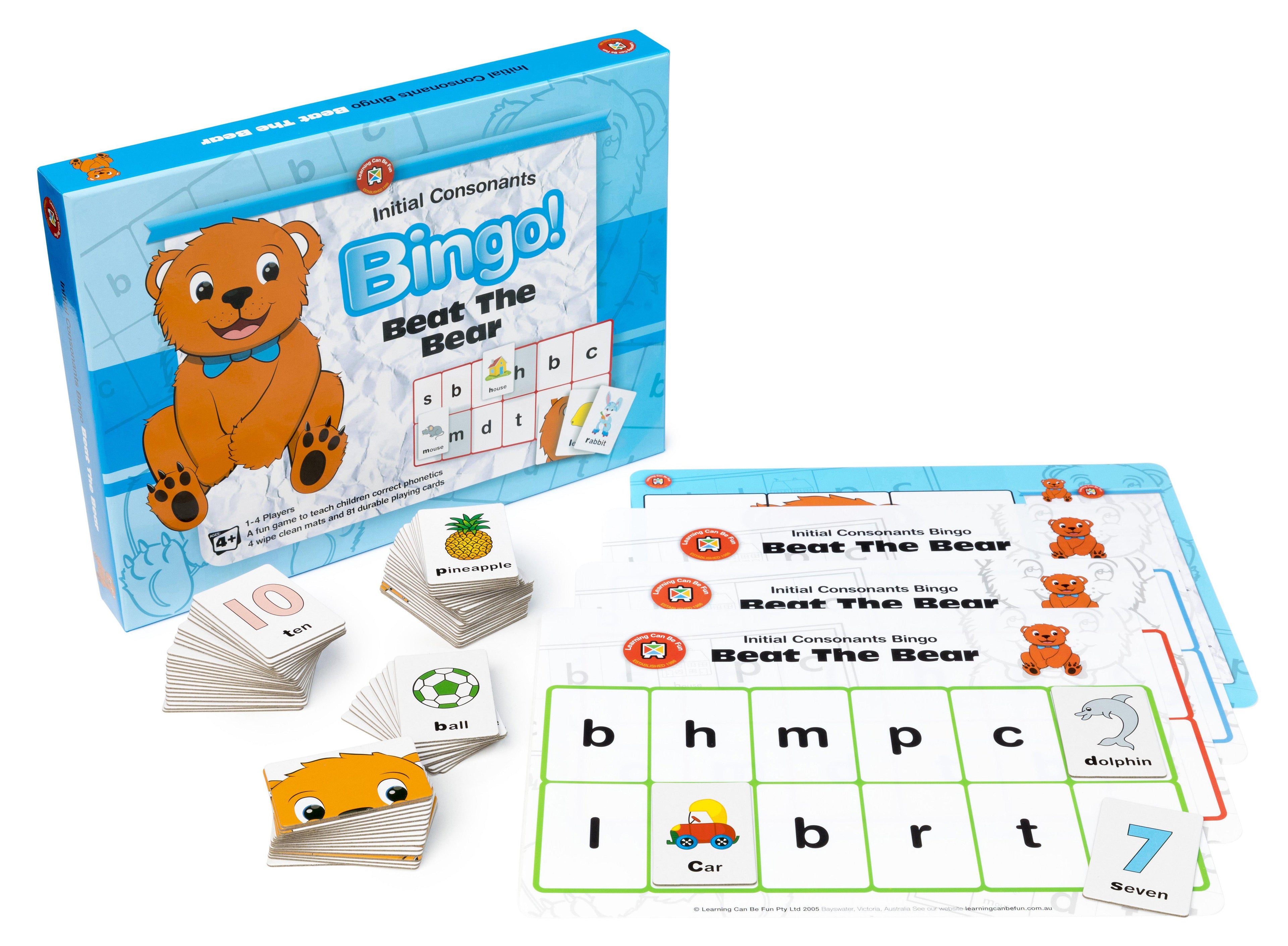 Beat the Bear (Initial Consonants) Bingo