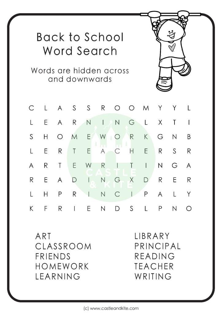 Back To School Word Search Teaching Resource
