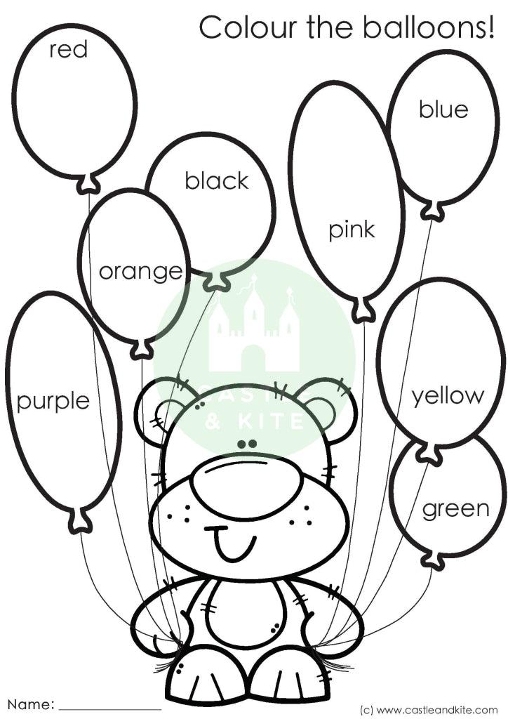 Colour The Balloons Teaching Resource