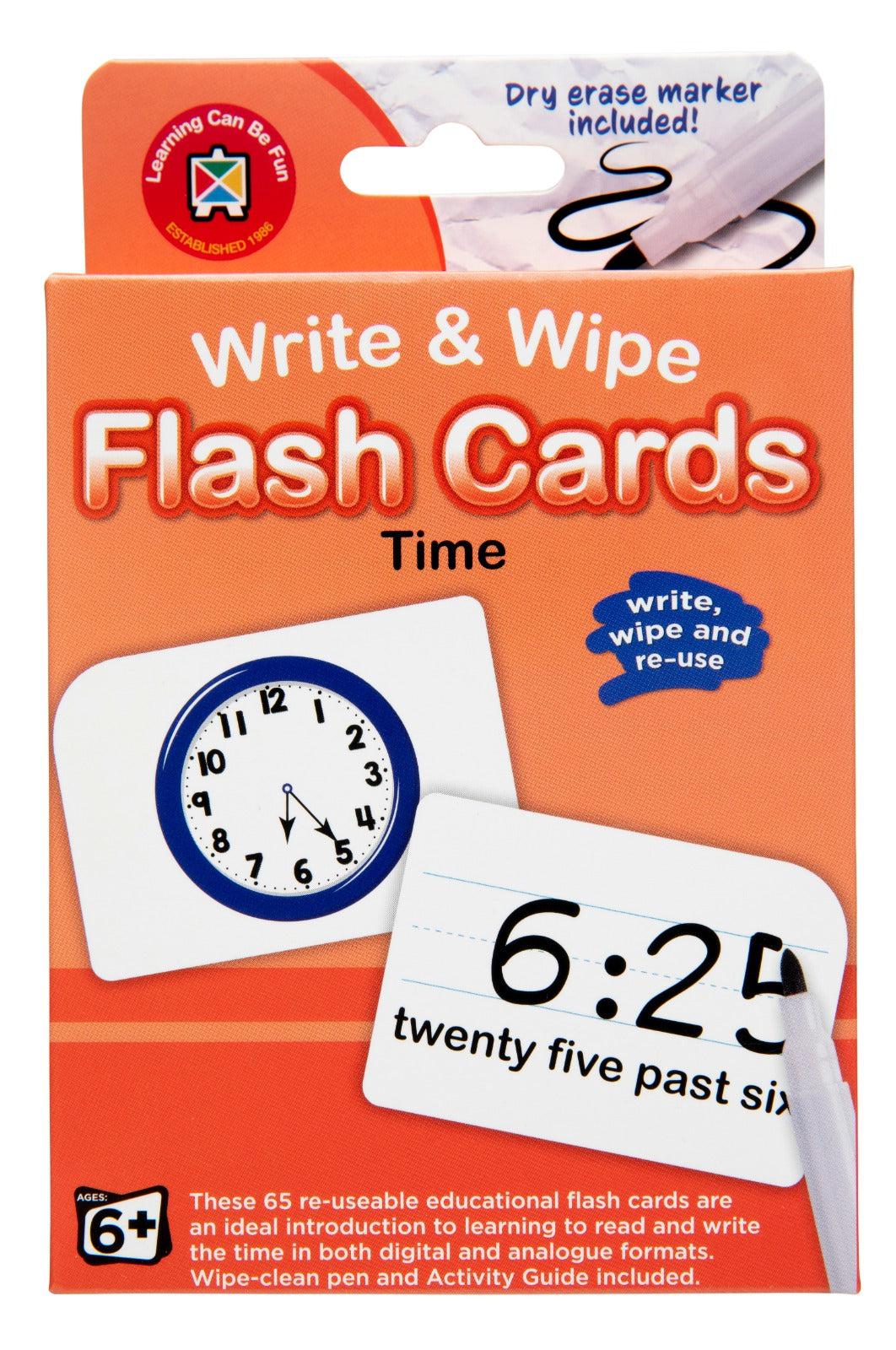 Write & Wipe Time Flash Cards