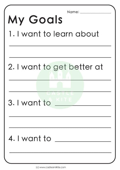 My Goals Worksheets Teaching Resource